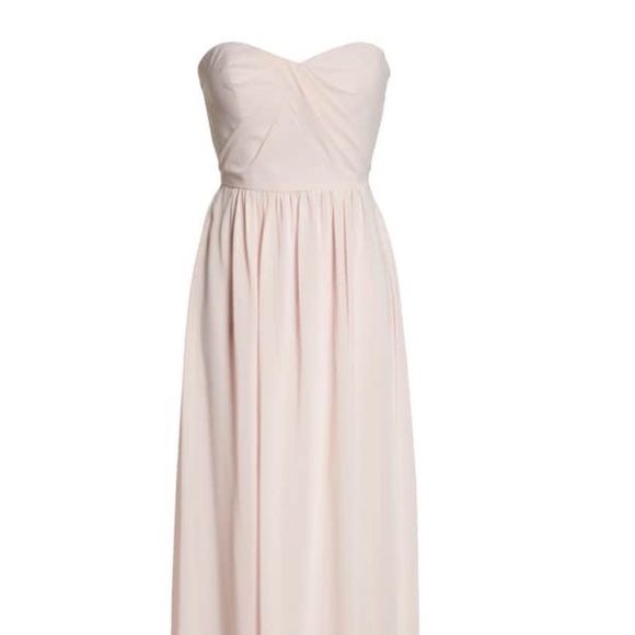 Blush Strapless Georgette Gown - Picture 3 of 5